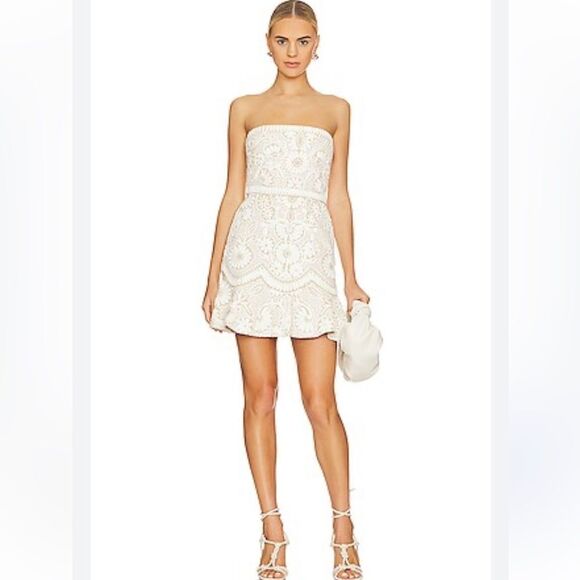 NWT Veronica Beard Agata Dress Strapless Mini in Light Pebble Sz 12 - Picture 16 of 16